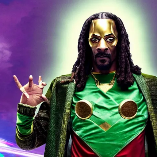 Image similar to film still of Snoop Dogg as Loki in the new Avengers film