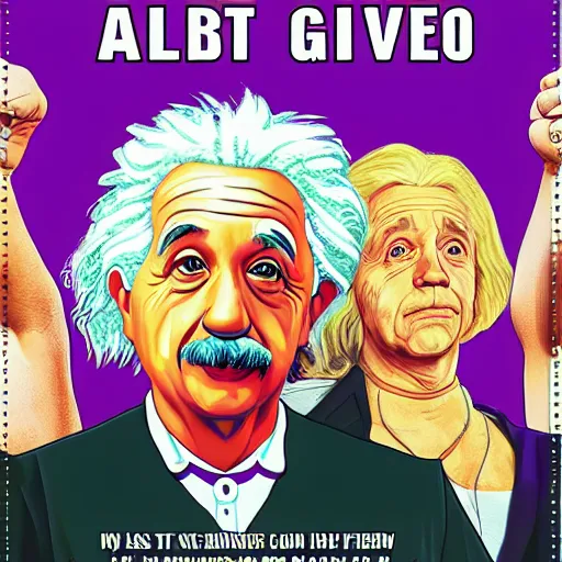 Prompt: albert einstein gta 5 cover art