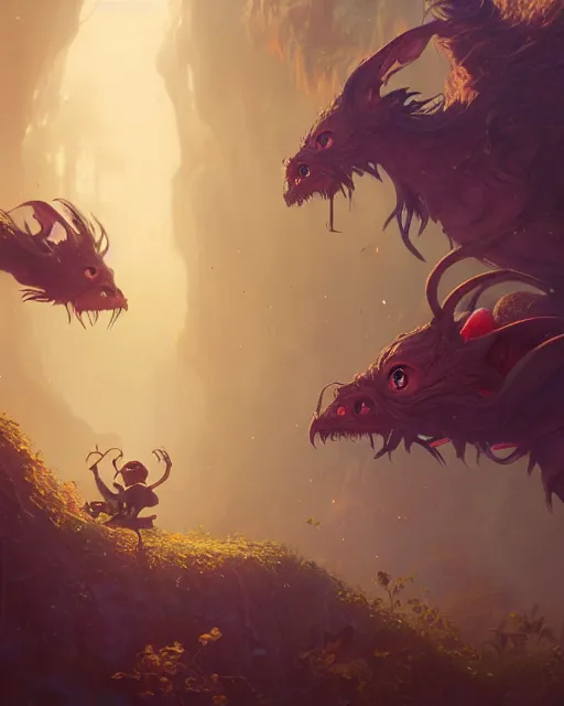 Image similar to highly detailed surreal vfx portrait of a fearless goblins in a fairytale world, stephen bliss, unreal engine, greg rutkowski, loish, rhads, beeple, makoto shinkai and lois van baarle, ilya kuvshinov, rossdraws, tom bagshaw, alphonse mucha, global illumination, detailed and intricate environment