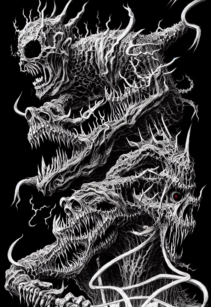 Image similar to a strange eerie magical scary creature in an eerie uncanny hell, translucent neon, horror, concept art, detailed, intricate, award - winning, cinematic, by kentaro miura