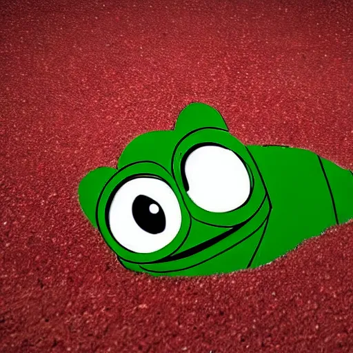 Prompt: pepe the frog is chilling in a pool
