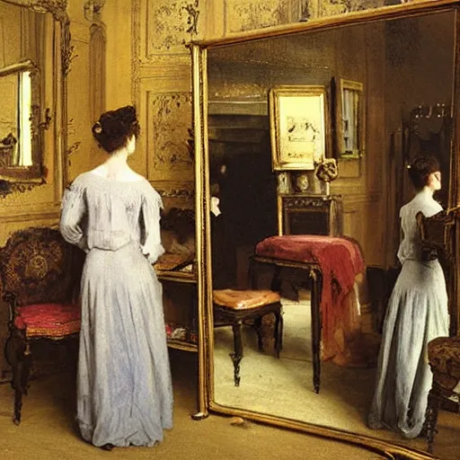 Image similar to dressing room by alfred stevens