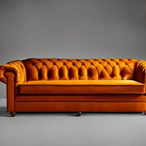 Prompt: a chesterfield sofa fabricated from cooked spaghetti