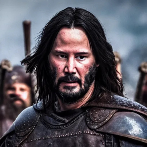 Prompt: Keanu Reeves in Vikings detail 4K quality super realistic