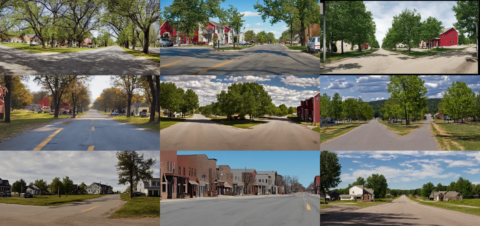 Prompt: street view from rural america, high quality