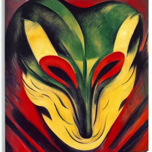 Image similar to monster mask by franz marc