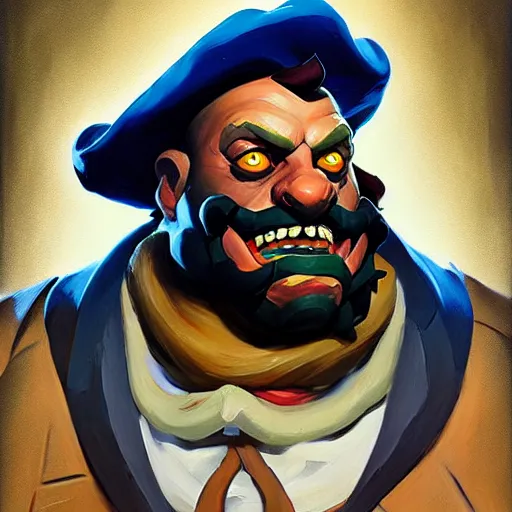 Image similar to Greg Manchess portrait painting of LeChuck as Overwatch character, medium shot, asymmetrical, profile picture, Organic Painting, sunny day, Matte Painting, bold shapes, hard edges, street art, trending on artstation, by Huang Guangjian and Gil Elvgren and Sachin Teng