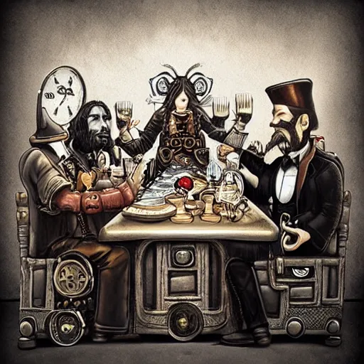 Prompt: Steampunk last supper