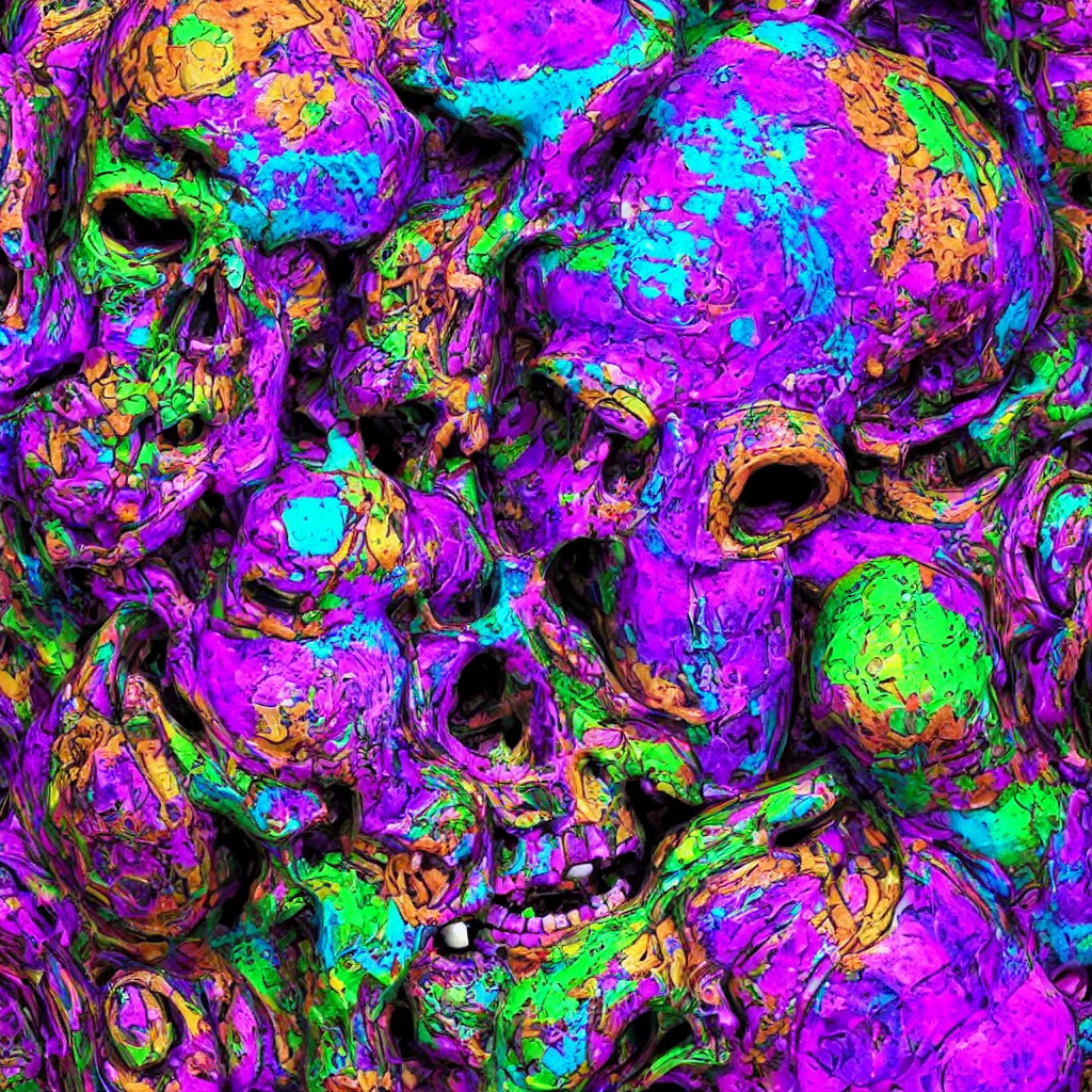 Prompt: psychadelic skull 3D, high detail, high definition, photorealistic, 8k