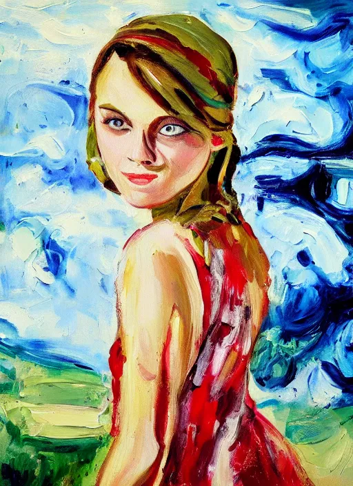 Prompt: a painting of AnnaSophia Robb in style of Chaim Soutine