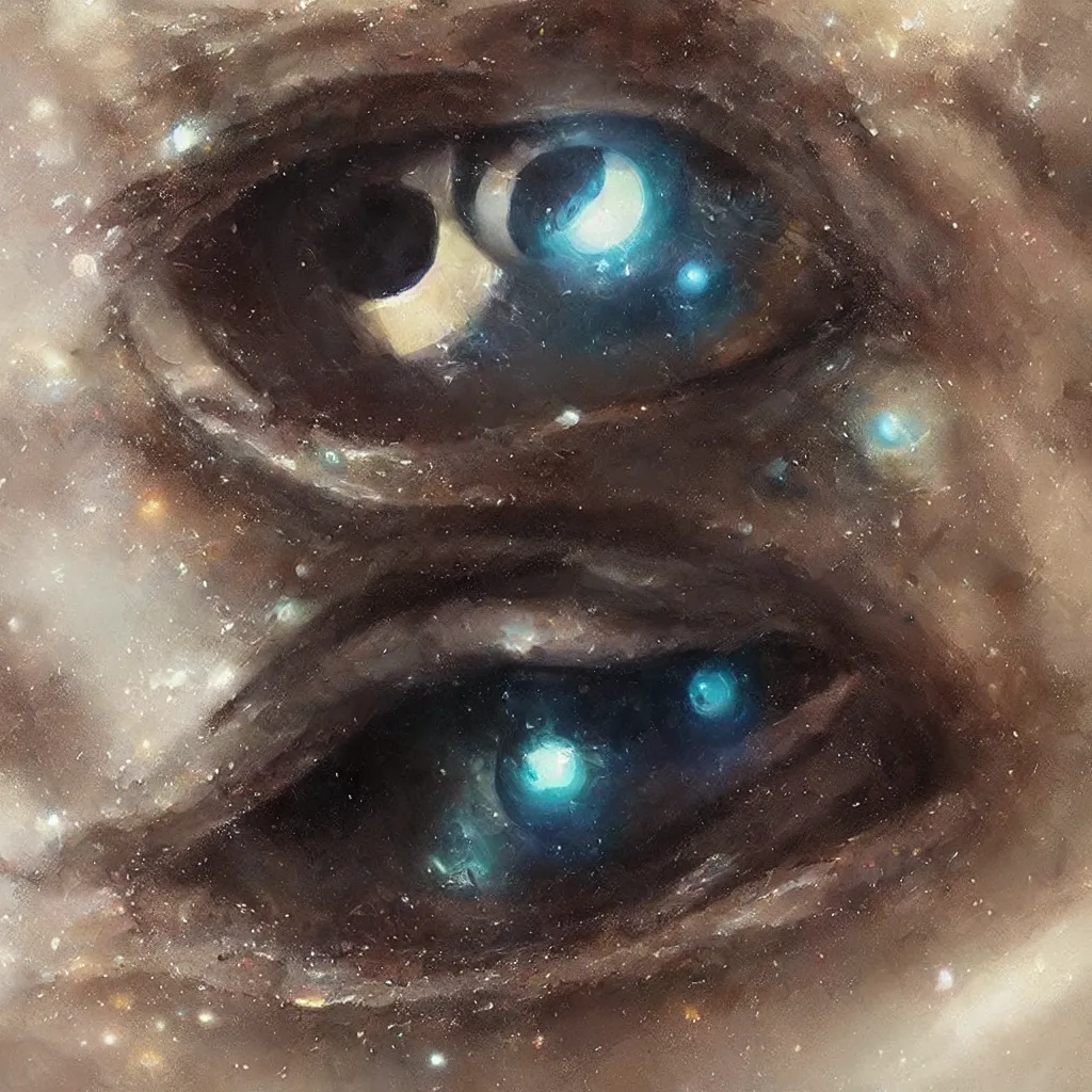 Prompt: galaxy incornea of eye, overdetailed art, by greg rutkowski, magic