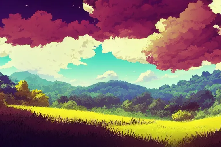 Image similar to landscape, summer, morning, beautiful cloud, quiet, no people, Anime Background, illustration, sharp focus, intricate, super wide angle, trending on artstation, trending on deviantart, pixelart, pixelperfect, pixel art, pixel, color limit, nearest neighbor, hard edges, art of Kirokaze pixel, art of Regular FHC, art of Pixel Jeff Franek, art of Aaron Hain, art of kryssalian