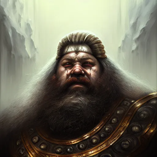 Image similar to portrait painting of a dwarven berserker, sharp focus, award - winning, trending on artstation, masterpiece, highly detailed, intricate. art by lise deharme