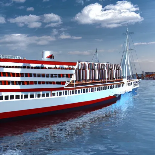 Image similar to S.S Great Britain, Bristol Harbour, Photorealistic, 3D render