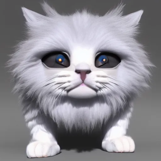Image similar to fluffy cat wearing a virtual reality headset character concept 3 d render with detailed fur 4 k