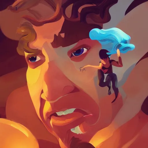 Image similar to face icon stylized minimalist the poseidon adventure 1 9 7 2, loftis, cory behance hd by jesper ejsing, by rhads, makoto shinkai and lois van baarle, ilya kuvshinov, rossdraws global illumination