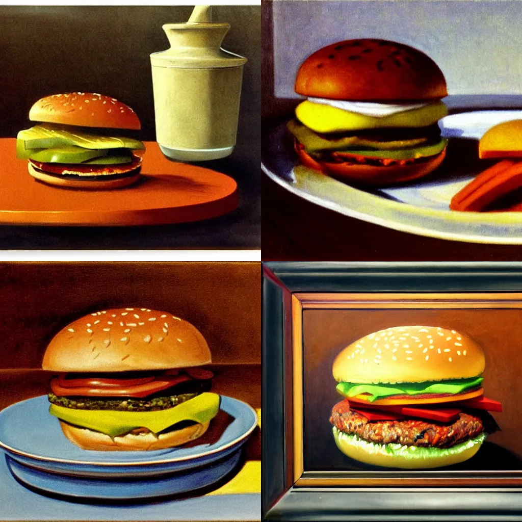 Prompt: hamburger, by Edward Hooper