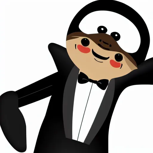 Prompt: sloth wearing tuxedo, 3 d logo, vector illustration, aesthetic, minimalistic