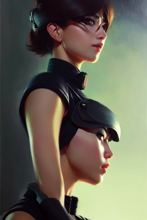 Image similar to a ultradetailed beautiful panting of a stylish swat woman, oil painting, by ilya kuvshinov, greg rutkowski and makoto shinkai, trending on artstation