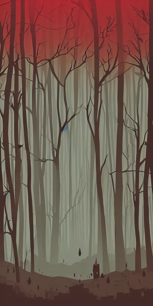 Prompt: a vector art picture of a magical forest, minimalist, sharp, clean, by petros afshar