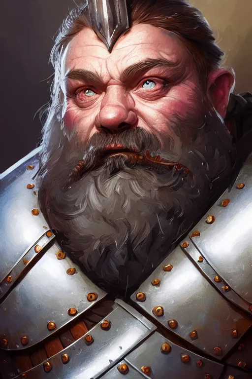 Image similar to dwarf knight portrait, highly detailed, d & d, fantasy, highly detailed, digital painting, trending on artstation, concept art, sharp focus, illustration, global illumination, ray tracing, realistic shaded, art by artgerm and greg rutkowski and fuji choko and viktoria gavrilenko and hoang lap