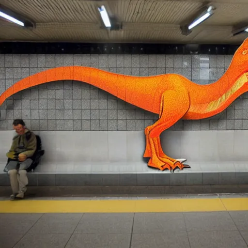 Image similar to a t - rex in the subways