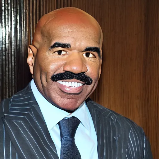 Prompt: steve harvey with long blue hair