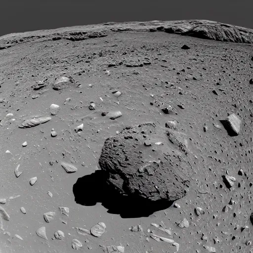 Image similar to a photograph from Mars Rover of a enormous asteroid about to crash