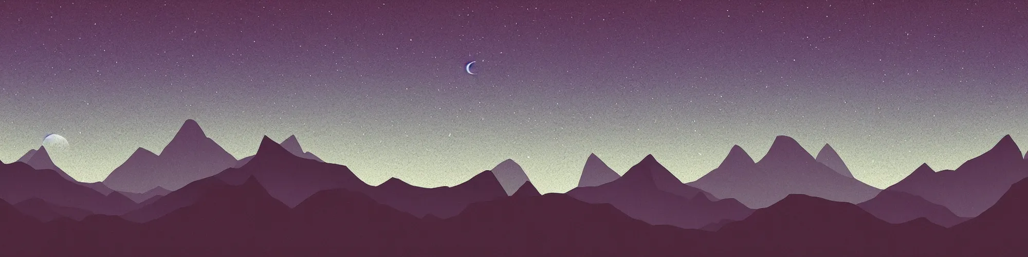 Image similar to mountains, night sky, pixel art, parallax effect