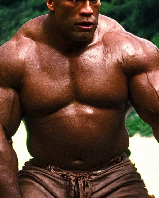 Image similar to film still close - up shot of dwayne johnson as john coffey from the movie the green mile. photographic, photography