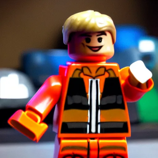 Image similar to mr. beast from youtube, is a lego character