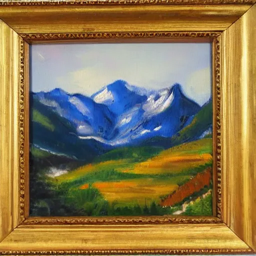 Image similar to Colorado mountains landscape oil painting