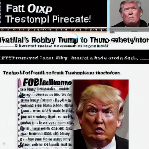 Image similar to ! imagine fat flabby and old donald trump arrested for being a traitor who stole nuclear secrets