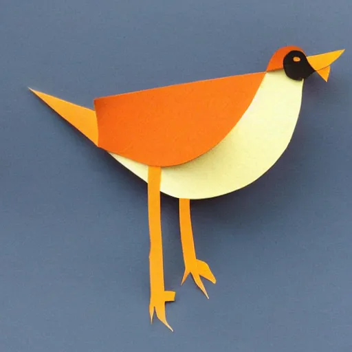 Image similar to bird, application made of paper and cardboard,