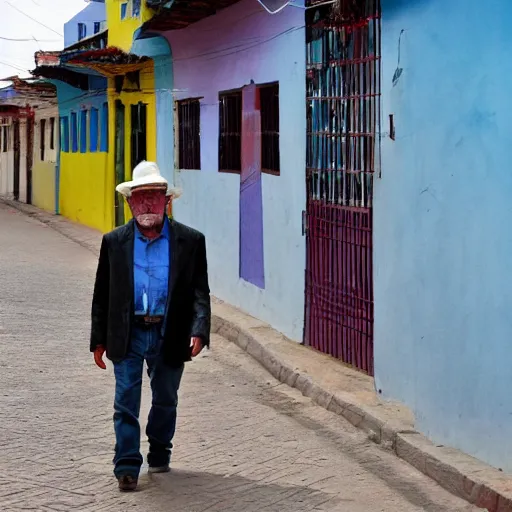 Prompt: heisenberg in a colombian street