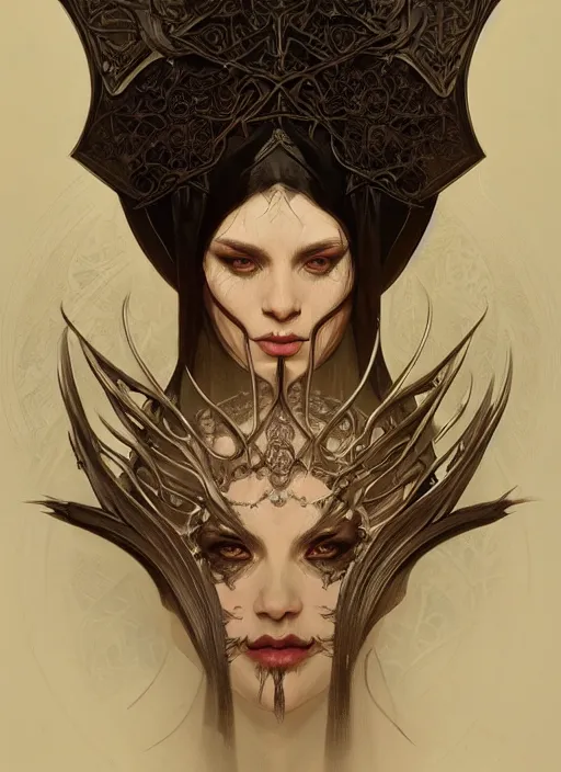 Image similar to symmetry!! portrait of grim reeper, fantasy, medieval wear, intricate, elegant, highly detailed, digital painting, artstation, concept art, smooth, sharp focus, illustration, art by artgerm and greg rutkowski and alphonse mucha