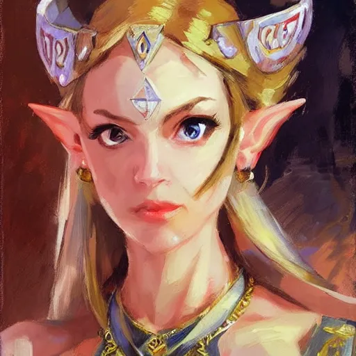 Image similar to princess zelda by michael garmash, katsuhiro otomo, vincent di fate, perfect face, detailed sharp focus, rule of thirds, seductive look, beautiful