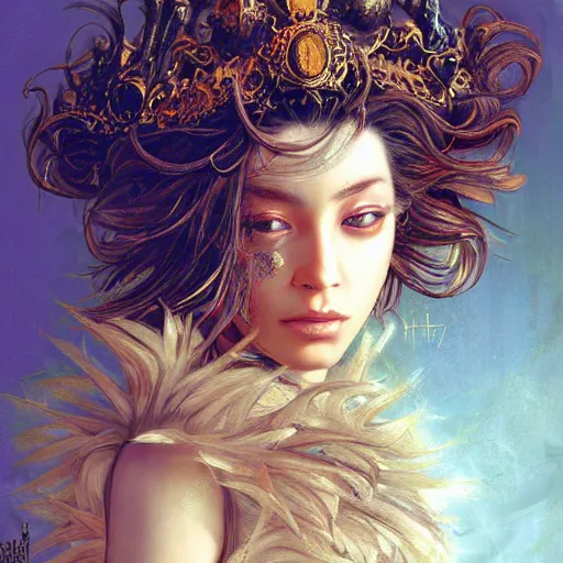 Image similar to portrait, headshot, insanely nice professional hair style, dramatic hair color, digital painting, of a old 17th century, old cyborg merchant, amber jewels, baroque, ornate clothing, scifi, realistic, hyperdetailed, chiaroscuro, concept art, art by Franz Hals and Jon Foster and Ayami Kojima and Amano and Karol Bak,