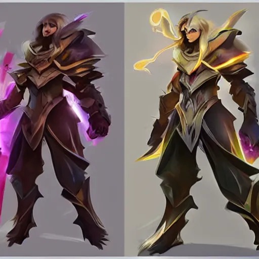 Image similar to concept art of a new league of legends champion, volumetric lightening, new