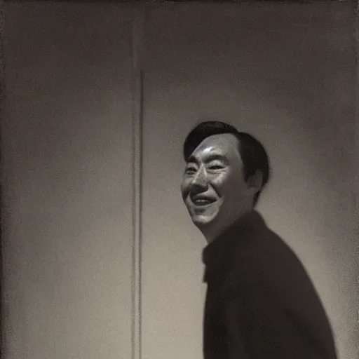 Image similar to flash photography by yasuo kuniyoshi, by alex ross, by nikolai ge evocative, cgi. a beautiful photograph. even in the darkness, his smile threw shadows.