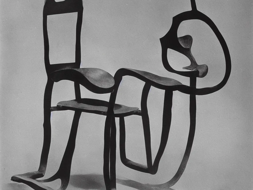 Image similar to luminescent gothic chair with ear. karl blossfeldt