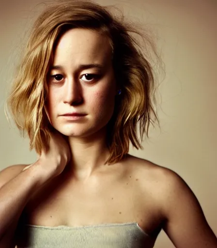 Image similar to a high quality, high detail, portrait photography of brie larson by annie leibovitz and kyle thompson