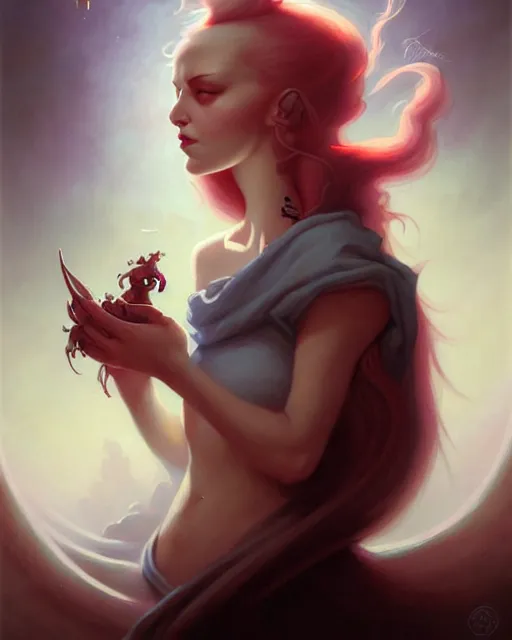 Image similar to portrait of cute girl, by peter mohrbacher