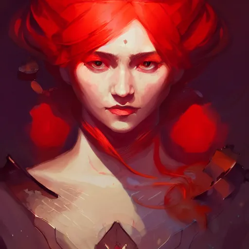 Image similar to a beautiful portrait of a beautiful red priestess, game of thrones concept art by pete mohrbacher and guweiz and ilya kuvshinov, digital art, highly detailed, intricate, sharp focus, trending on artstation hq, deviantart, unreal engine 5, 4 k uhd image