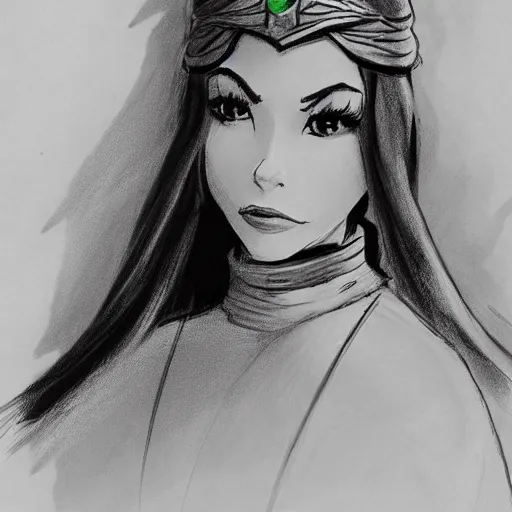 Image similar to milt kahl sketch of victoria justice as princess padme from star wars episode 3