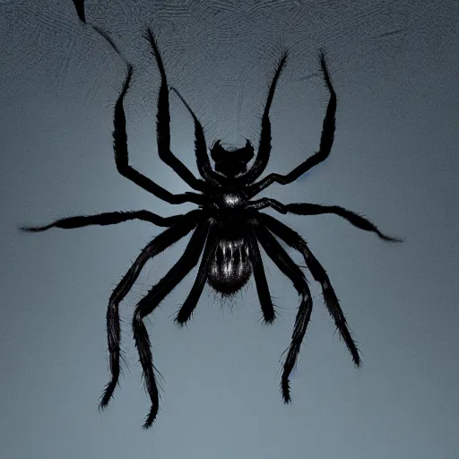 Prompt: a large spider - like monster crawling on a ceiling, 8 k, dark, foggy