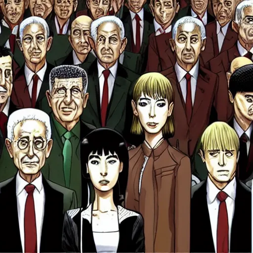 Prompt: the oslo accords by junji ito