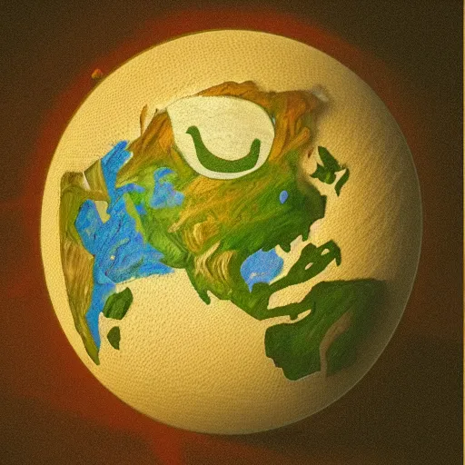 Prompt: the earth being hit with a tennis racquet, high detail