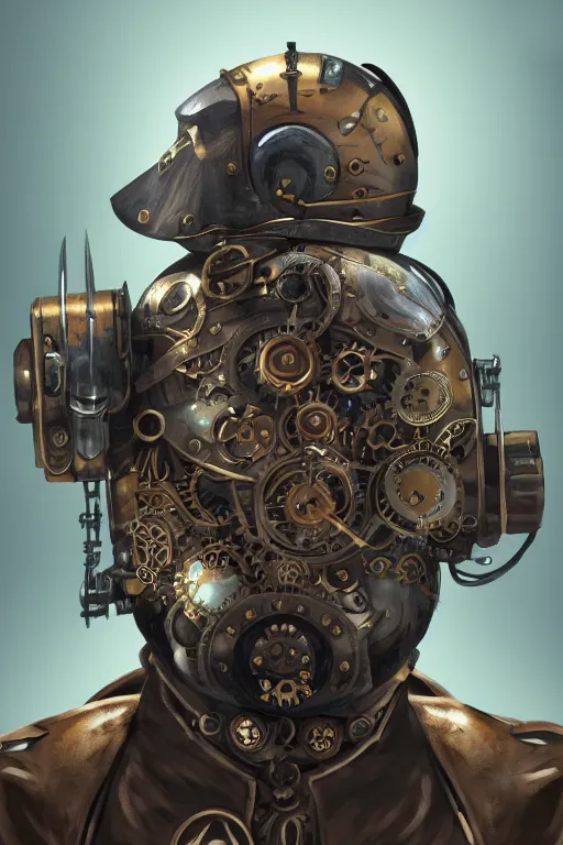 Image similar to steampunk helmet fantasy art mask robot ninja stylized digital illustration sharp focus, elegant intricate digital painting artstation concept art global illumination ray tracing advanced technology chaykin howard and campionpascale and cooke darwyn and davis jack