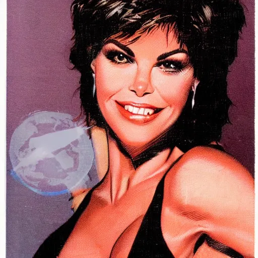 Prompt: a 1 9 8 0 s comic book painting of lisa rinna